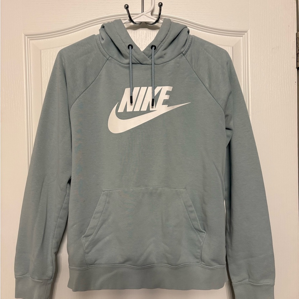 Nike Blue Hoodie with Classic Branding and Relaxed Fit